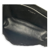 Cassandra Envelope Crossbody Bag Black in Lambskin, Silver hardware