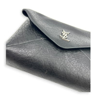 Cassandra Envelope Crossbody Bag Black in Lambskin, Silver hardware