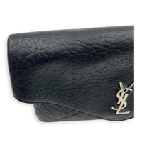 Cassandra Envelope Crossbody Bag Black in Lambskin, Silver hardware