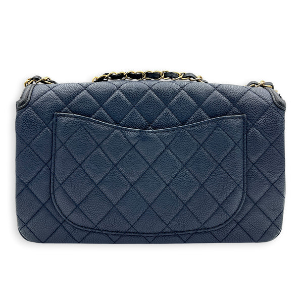 CC Filigree Shoulder Bag Medium Navy in Caviar Leather, Gold hardware
