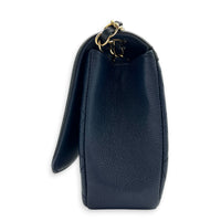 CC Filigree Shoulder Bag Medium Navy in Caviar Leather, Gold hardware