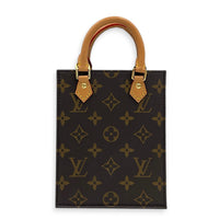 Sac Plat Top Handle Bag BB Brown in Monogram Coated Canvas, Gold hardware