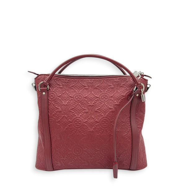 Antheia Ixia MM Bordeaux Top Handle Bag in Mahina Leather, Gold hardware