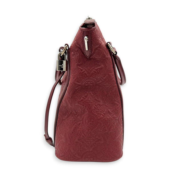 Antheia Ixia MM Bordeaux Top Handle Bag in Mahina Leather, Gold hardware