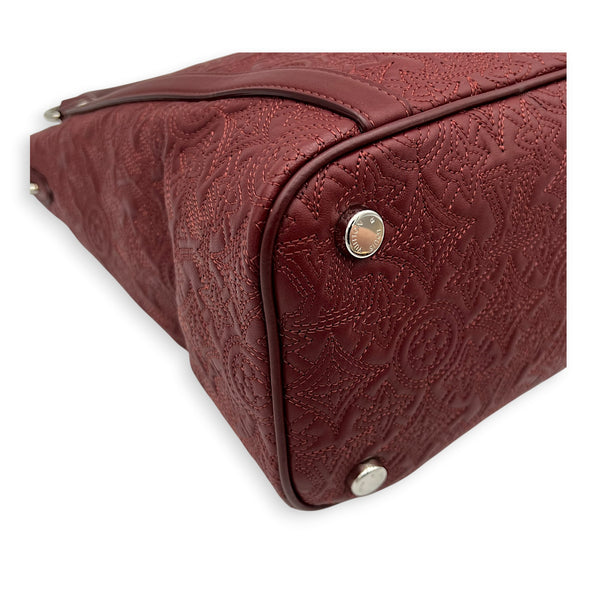 Antheia Ixia MM Bordeaux Top Handle Bag in Mahina Leather, Gold hardware