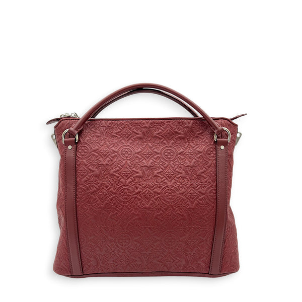 Antheia Ixia MM Bordeaux Top Handle Bag in Mahina Leather, Gold hardware