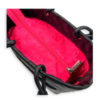 Cambon Black with White CC Logo Tote Bag in Lambskin, Silver hardware