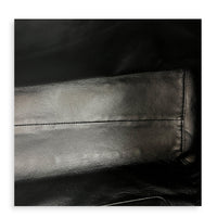 Eyelet Black Tote Bag in Re-Nylon, Silver hardware
