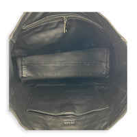 Eyelet Black Tote Bag in Re-Nylon, Silver hardware