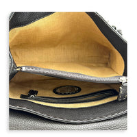 Selleria Linda Brown Top Handle Bag in Calfskin, Gunmetal hardware