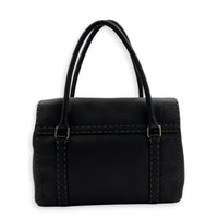 Selleria Linda Brown Top Handle Bag in Calfskin, Gunmetal hardware