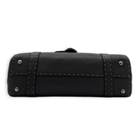 Selleria Linda Brown Top Handle Bag in Calfskin, Gunmetal hardware