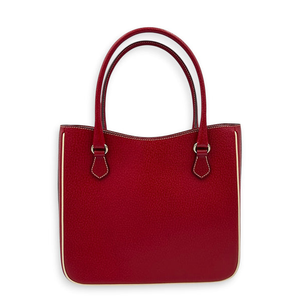 Daily Top Handle Bag Red in Goat Leather, Gold hardware