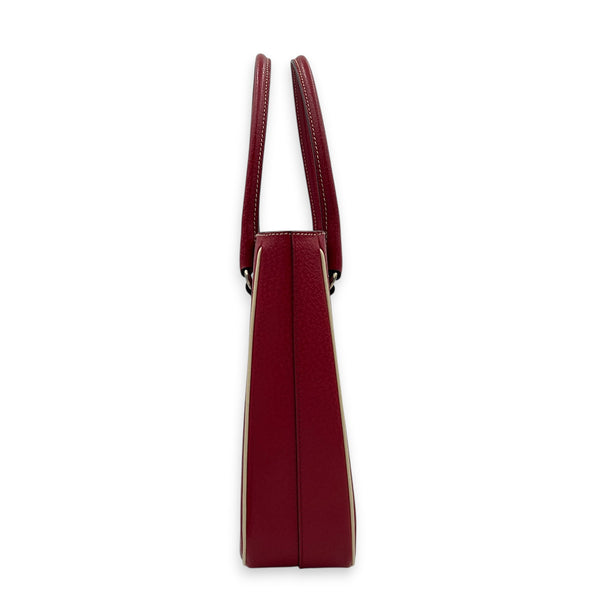 Daily Top Handle Bag Red in Goat Leather, Gold hardware