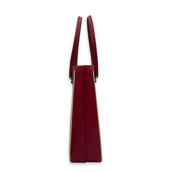 Daily Top Handle Bag Red in Goat Leather, Gold hardware