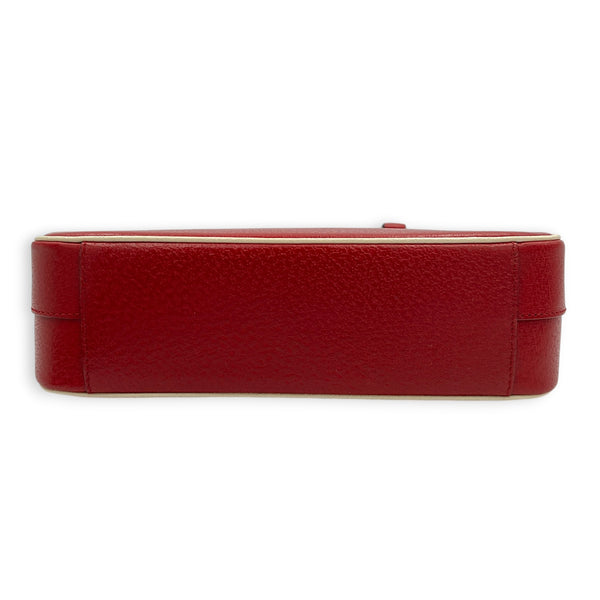 Daily Top Handle Bag Red in Goat Leather, Gold hardware