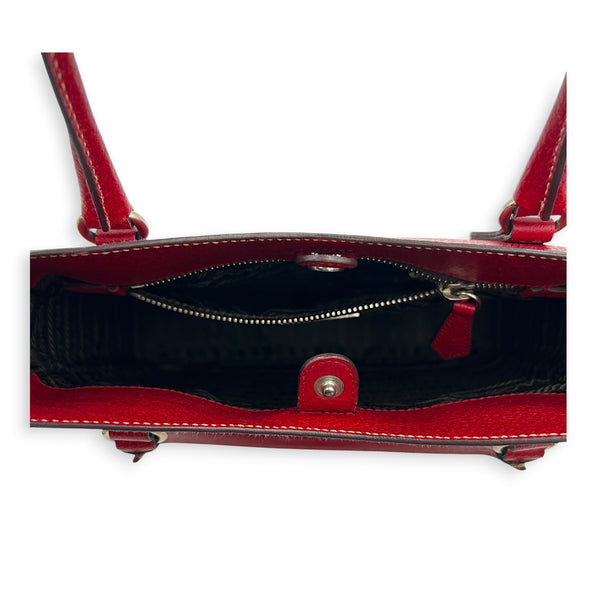 Daily Top Handle Bag Red in Goat Leather, Gold hardware