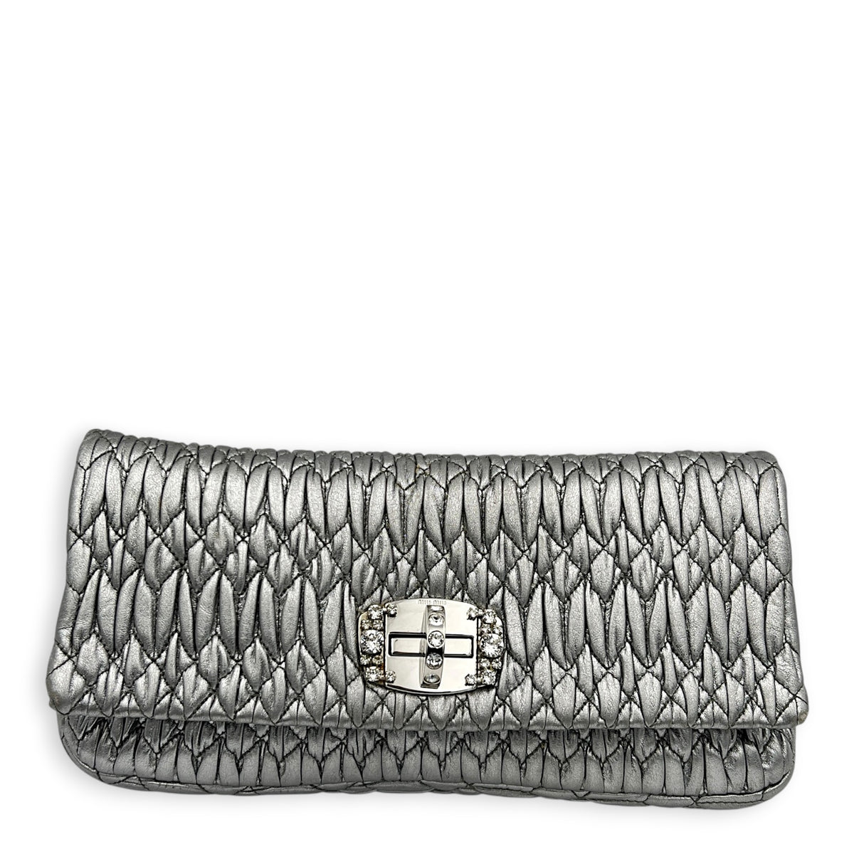 Crystal Shoulder Bag Silver in Calfskin, Silver hardware
