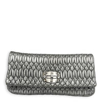 Crystal Shoulder Bag Silver in Calfskin, Silver hardware