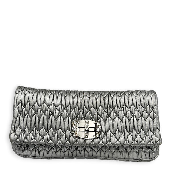 Crystal Shoulder Bag Silver in Calfskin, Silver hardware
