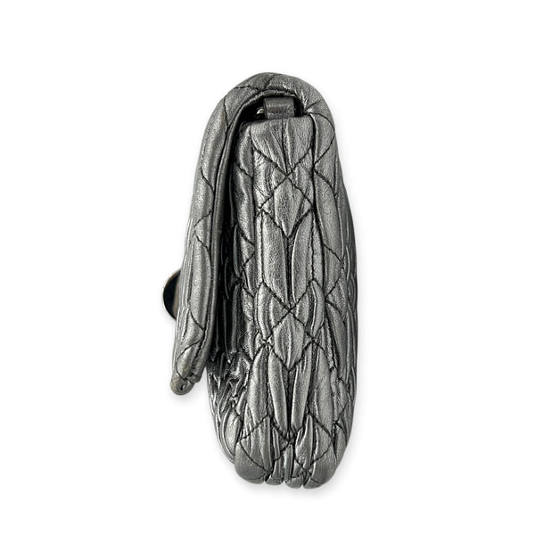 Crystal Shoulder Bag Silver in Calfskin, Silver hardware