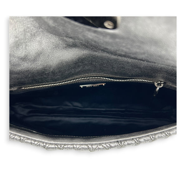 Crystal Shoulder Bag Silver in Calfskin, Silver hardware