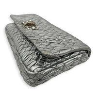 Crystal Shoulder Bag Silver in Calfskin, Silver hardware