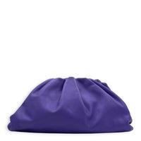 The Pouch Purple Clutch in Calfskin, Silver hardware
