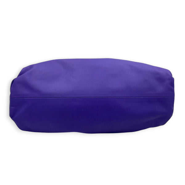The Pouch Purple Clutch in Calfskin, Silver hardware