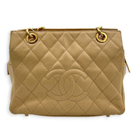 PTT Shoulder Bag Beige in Caviar Leather