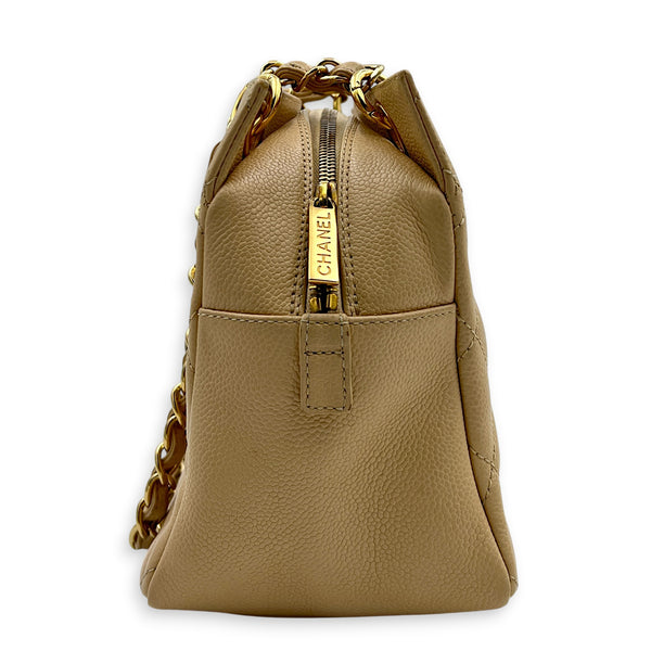 PTT Shoulder Bag Beige in Caviar Leather