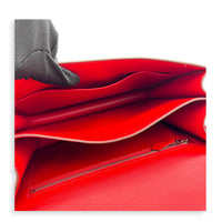 Constance 24 Rouge Pigment Shoulder Bag in Swift/ Toile H Berline, Palladium hardware