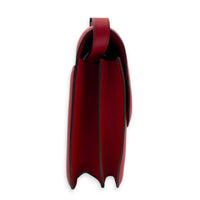 Constance 24 Rouge Pigment Shoulder Bag in Swift/ Toile H Berline, Palladium hardware