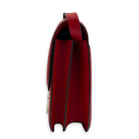Constance 24 Rouge Pigment Shoulder Bag in Swift/ Toile H Berline, Palladium hardware