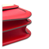 Constance 24 Rouge Pigment Shoulder Bag in Swift/ Toile H Berline, Palladium hardware
