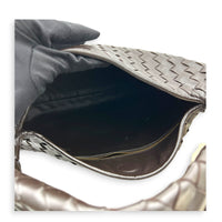 Hop Shoulder Bag Brown in Intrecciato Leather