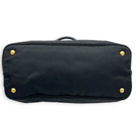 Logo Top Handle Bag Black in Nylon, Gold hardware