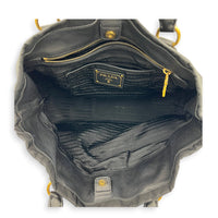 Logo Top Handle Bag Black in Nylon, Gold hardware