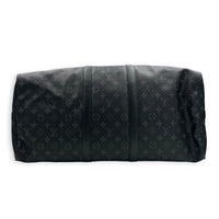 Keepall Top Handle Bag 55 Black in Coated Canvas, Silver hardware
