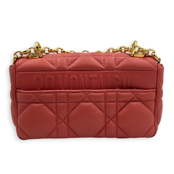 Caro Shoulder Bag Small Pink in Lambskin, Gold hardware