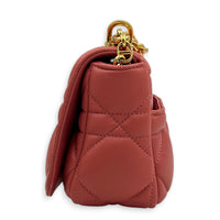 Caro Shoulder Bag Small Pink in Lambskin, Gold hardware