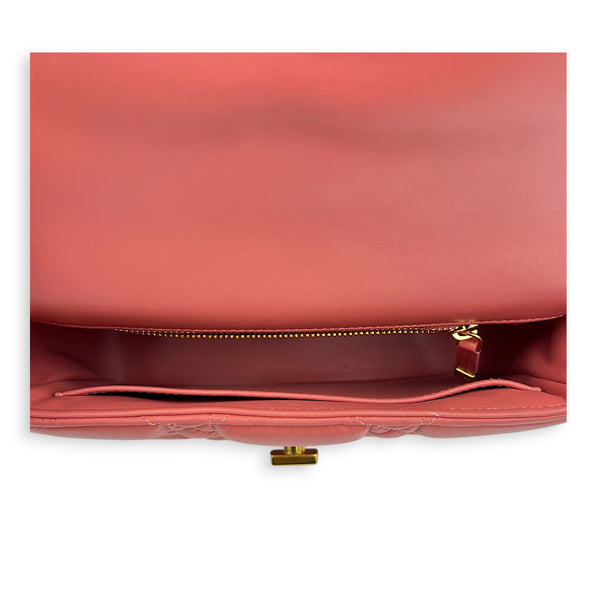Caro Shoulder Bag Small Pink in Lambskin, Gold hardware