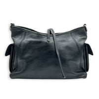 Carryall Shoulder Bag Cargo Vibe Black in Calfskin, Silver hardware