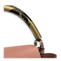 Capucines Top Handle Bag PM Pink in Taurillon Leather, Gold hardware