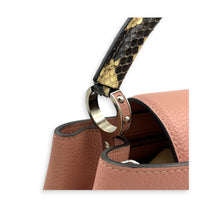 Capucines Top Handle Bag PM Pink in Taurillon Leather, Gold hardware