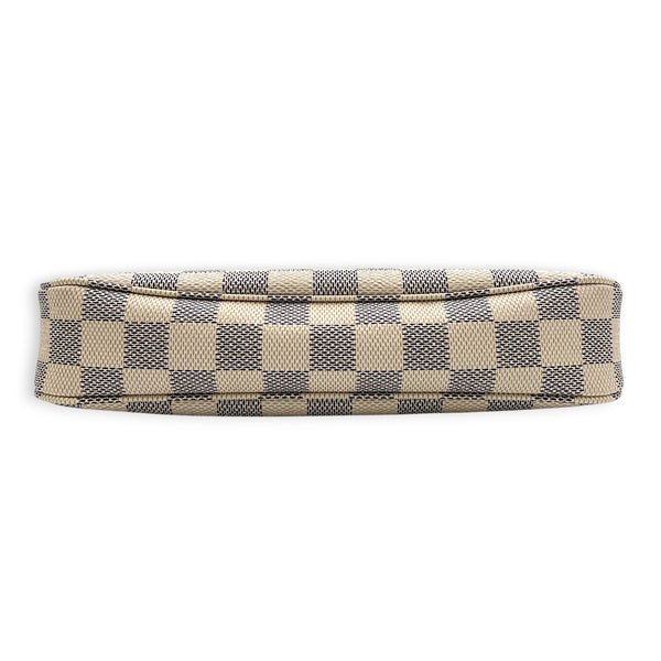 Pochette Accessoires Shoulder Bag Damier Azur in Coated Canvas, Gold hardware