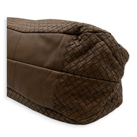 Campana Shoulder Bag Large Brown in Intrecciato Leather, Ruthenium hardware
