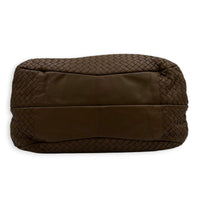 Campana Shoulder Bag Large Brown in Intrecciato Leather, Ruthenium hardware