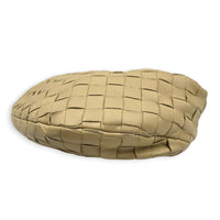 Jodie Shoulder Bag Mini Beige in Intrecciato Leather, Gold hardware