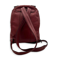 Intrecciato Backpack Red in Intrecciato Leather, Gunmetal hardware